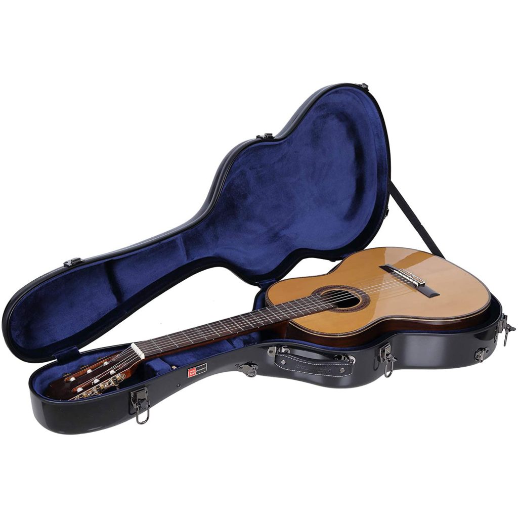 Crossrock Fiberglass Classical Guitar Case, TSA Lock, 4/4 Full Size